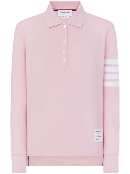 Raidallinen pikeepaita Thom Browne pinkki