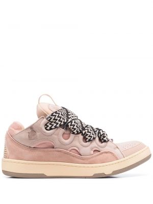 Sneakers με κορδόνια με δαντέλα chunky Lanvin ροζ