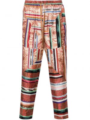 Pantaloni de mătase cu imagine Pierre-louis Mascia