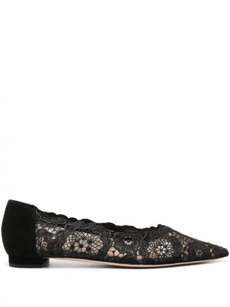 Pantofi cu model floral din dantelă Arteana negru