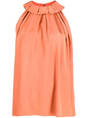 Ärmlös topp med drapering Shatha Essa orange