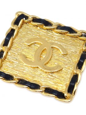 Kolczyki skórzane Chanel Pre-owned złote