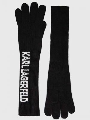 Кашмирени ръкавици Karl Lagerfeld черно