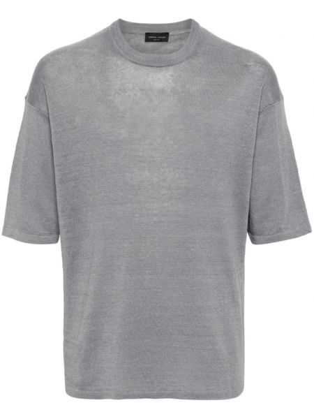 T-shirt en tricot Roberto Collina gris