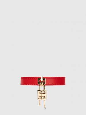 Красный кожаный браслет Givenchy