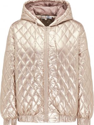 Priliehavá zimná bunda na zips s kapucňou Mymo Now - ružová