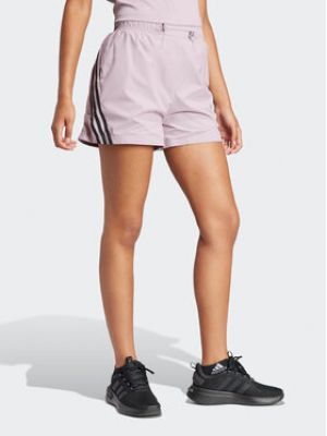 Shorts de sport à rayures large Adidas violet