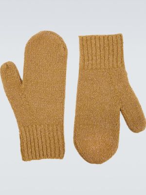 Vlnené rukavice Acne Studios hnedá
