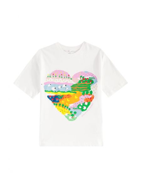 Jersey trykt bomull t-skjorte for jenter Stella Mccartney Kids hvit