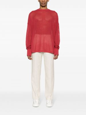 Sweter z kaszmiru z okrągłym dekoltem Extreme Cashmere czerwony