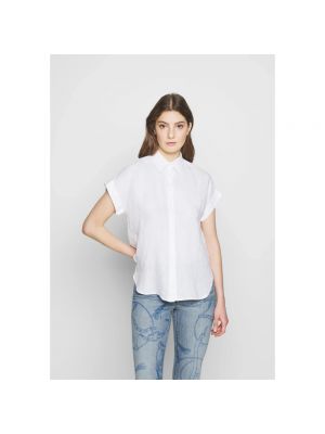 Camisa de lino manga corta Ralph Lauren blanco