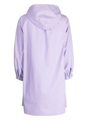 Bavlněné šaty s kapucí :chocoolate fialové