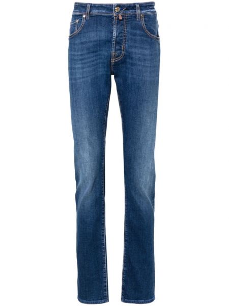 Jeans skinny taille basse slim Jacob Cohën bleu
