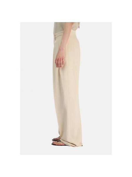 Pantalones de cintura alta con bolsillos plisados Barena Venezia beige