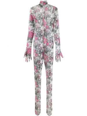 Ren trykt floral lang jumpsuit Shuting Qiu svart