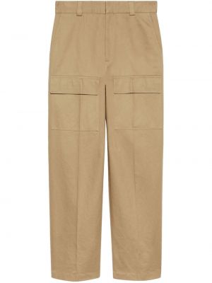 Pantalon cargo en coton avec poches Gucci beige