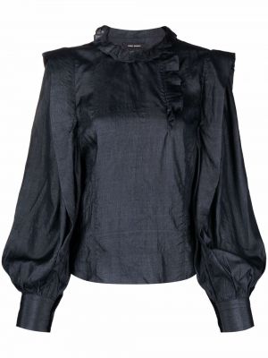 Blusa de seda asimétrica Isabel Marant negro