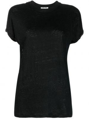 T-shirt en lin avec manches courtes Max & Moi noir