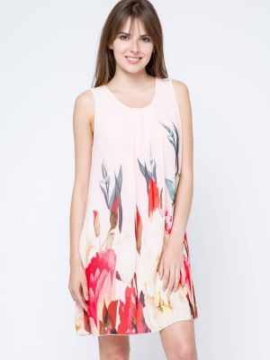 Květinové šifonové šaty s potiskem Euphory růžové