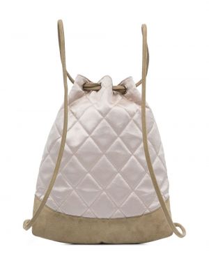 Prošívaný hedvábný batoh Chanel Pre-owned růžový