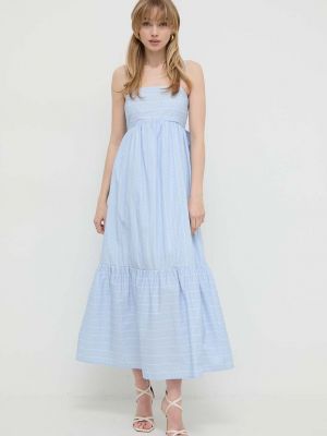 Pamučna maksi haljina Twinset plava