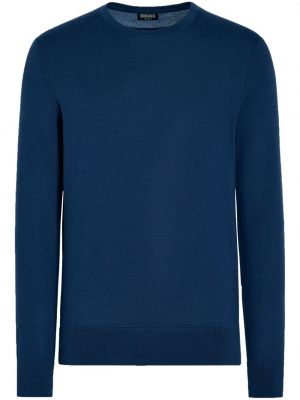 Džemper s okruglim izrezom Zegna plava
