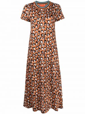 Leopard trykt dress La Doublej oransje