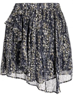 Plisovaná kvetinová sukňa s potlačou Dondup modrá
