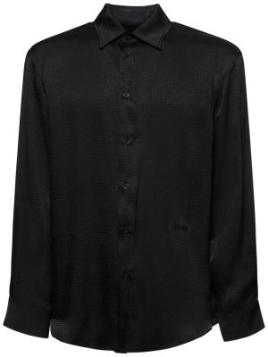 Копринена сатенена риза Msgm черно