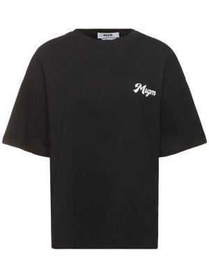 Camiseta de algodón Msgm negro