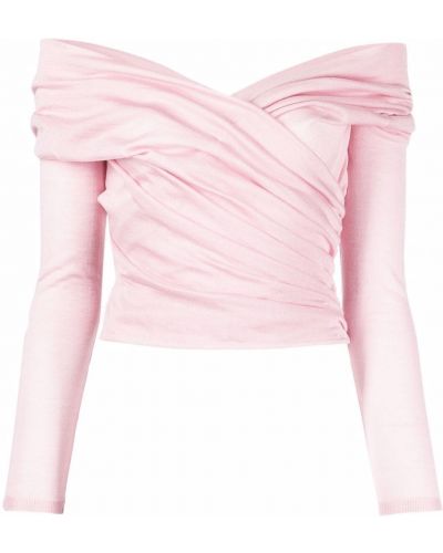 Jersey de tela jersey drapeado Giambattista Valli rosa