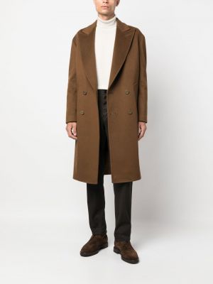 Vlněný kabát Maurizio Miri hnědý