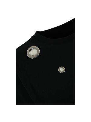 Camiseta de algodón con tachuelas Liviana Conti negro