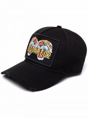 Tigerstripete trykt cap Dsquared2 svart