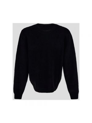 Dzianinowy sweter z nadrukiem z okrągłym dekoltem Balmain czarny