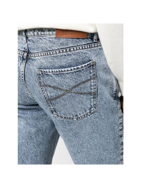 Klassische slim fit skinny jeans mit reißverschluss Brunello Cucinelli blau
