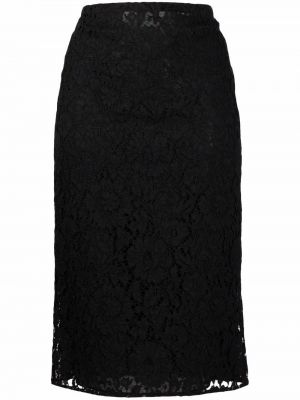 Falda de tubo de encaje Valentino negro