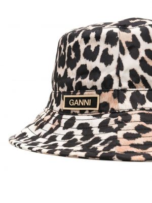Leopardí klobouk s potiskem Ganni