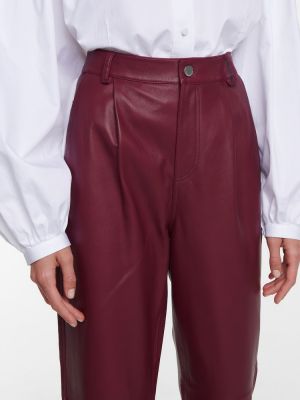 Pantaloni cu talie înaltă din piele Redvalentino roșu