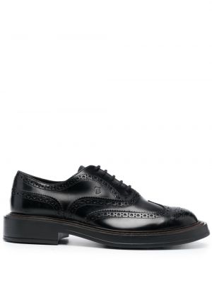 Pantofi oxford cu șireturi din piele din dantelă Tod's negru