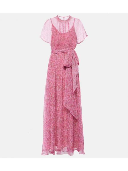 Silke sateng maxi kjole Max Mara rosa