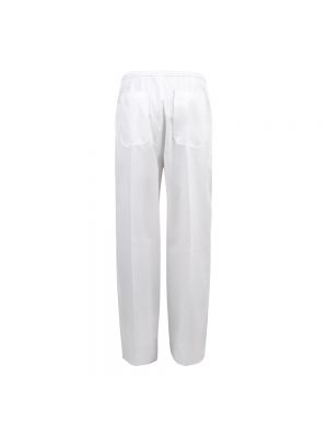 Pantalones rectos de algodón Valentino blanco