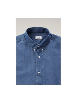 Koszula jeansowa Woolrich niebieska