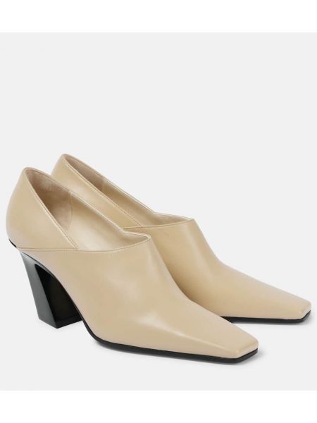 Læder pumps Bottega Veneta beige