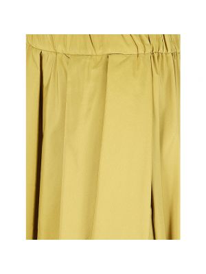 Falda larga de algodón Max Mara Weekend amarillo