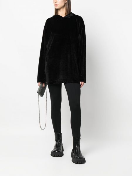 Džemperis su gobtuvu velvetinis Balenciaga juoda