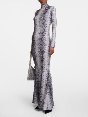 Μάξι φόρεμα με σχέδιο από ζέρσεϋ με μοτίβο φίδι Norma Kamali γκρι