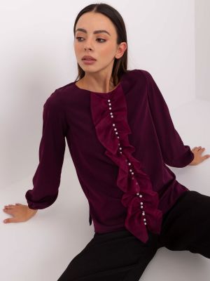 Bluza z perlami Fashionhunters vijolična