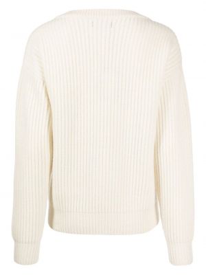 Sweter z kaszmiru z dekoltem w serek Naadam biały