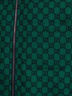 Μάλλινος μπουφάν φανελένια Gucci πράσινο